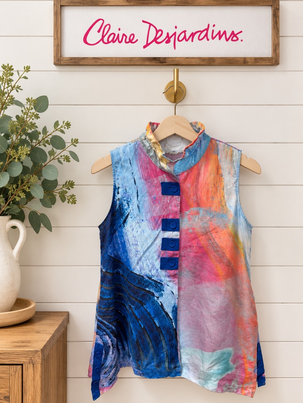 Claire Desjardins Abstract Print Sleeveless Tunic – Estimated Size L